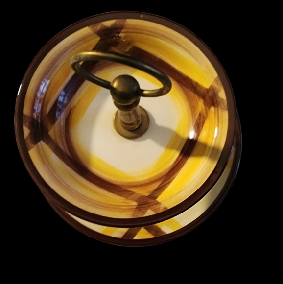 Vintage MCM Vernon Kilns Organdie Pattern Two-Tiered Serving Tray - Picture 2 of 7